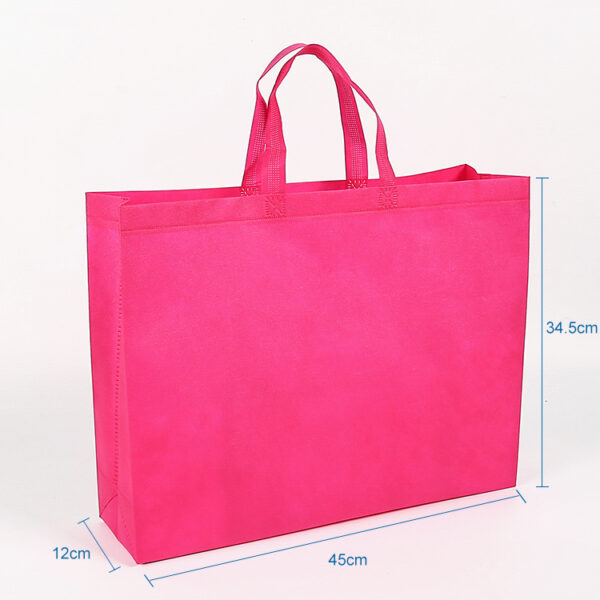 Eco-friendly custom pink oem horizontal non woven tote shopping bag - Image 2