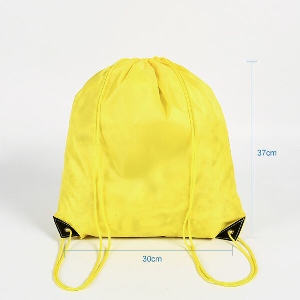 Reusable eco friendly PET yellow fabric string tote packaging drawstring bag - Image 2