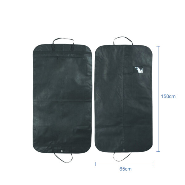 Logo print customised men black zipper wedding dress non woven dustproof clothes storage suit garment bag cover with 2 handles - Image 2