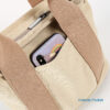 Custom logo printed small multiple pockets cotton canvas zip bag with compartments inside