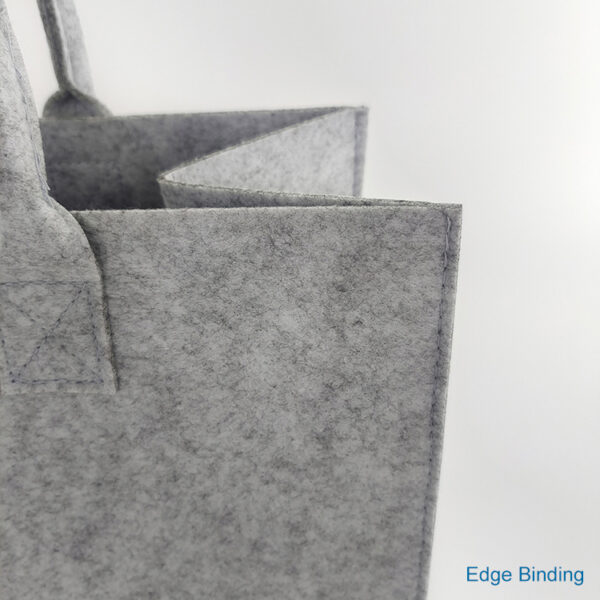 Wholesale customized large grey color women's fashion carry felt shopping tote bag with handles - Image 4