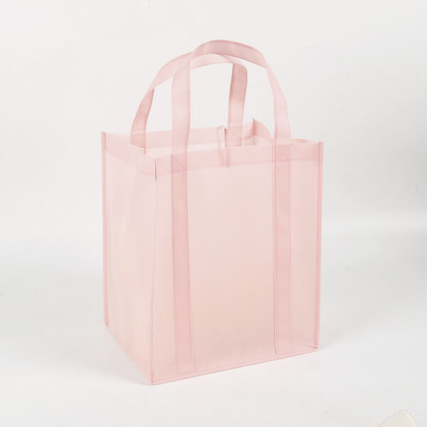 Wholesale custom pink PP non woven fabric shopping tote bags