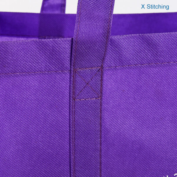 Top quality purple nonwoven reusable shopping tote bags for grocery with logos reusable - Image 6