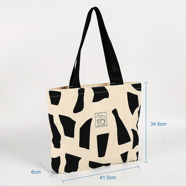 Custom printed sublimation retro style fashion shopping cotton canvas tote bag - Image 2