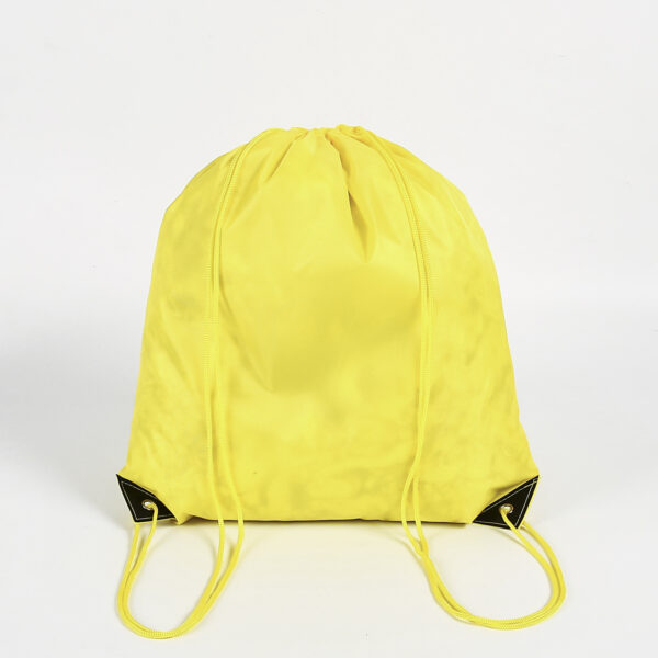 Reusable eco friendly PET yellow fabric string tote packaging drawstring bag