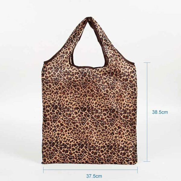 Eco friendly 190T PET brown waterproof foldable shopping tote bag - Image 3