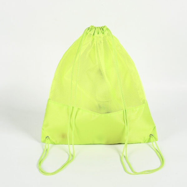 Colors custom logo recycled green sport mesh packaging drawstring bag