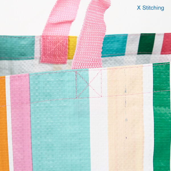 Custom PP woven PET mesh organza tote shopping bag with front pocket - Image 6