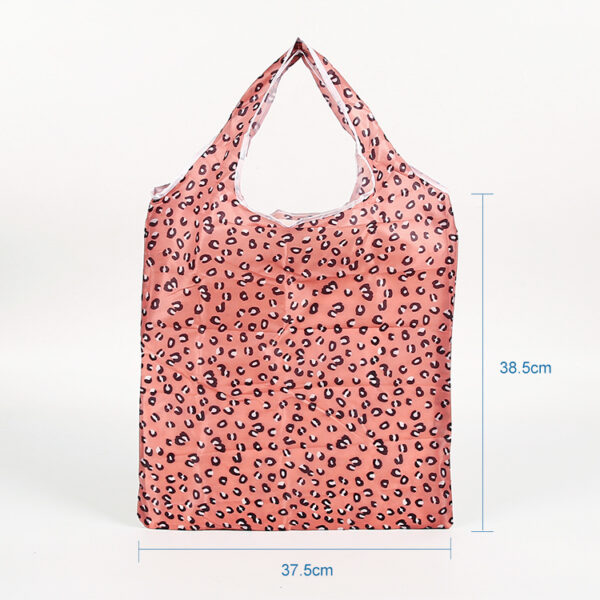 Eco Friendly reusable 190T PET foldable day shopping bag with pouch - Image 3