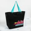 Recycled PP non woven custom black shopping bag with logo