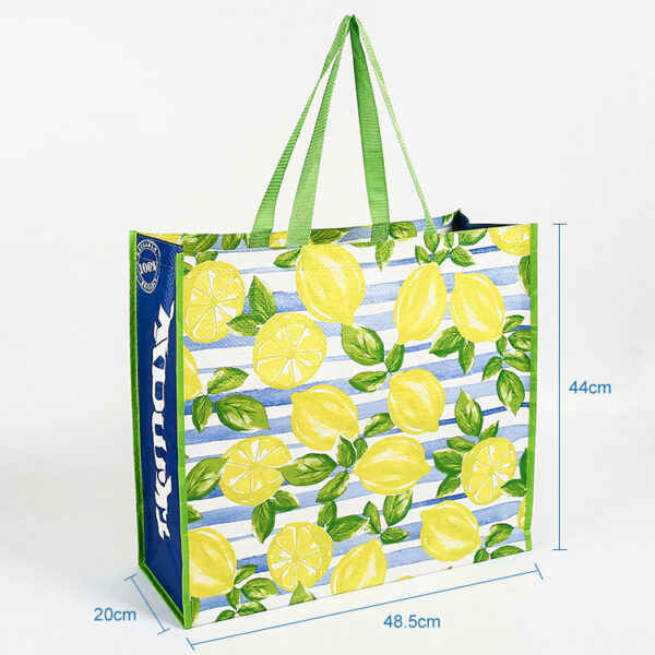 Wholesale xl eco friendly PP woven yellow tote waterproof outdoor beach bag - Image 3