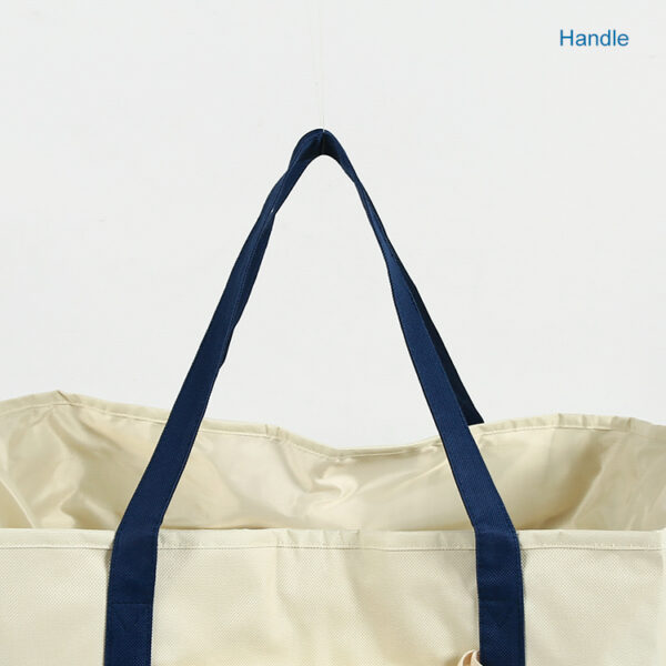 Jumbo recyclable PET packable tote beach bag with multipocket - Image 4