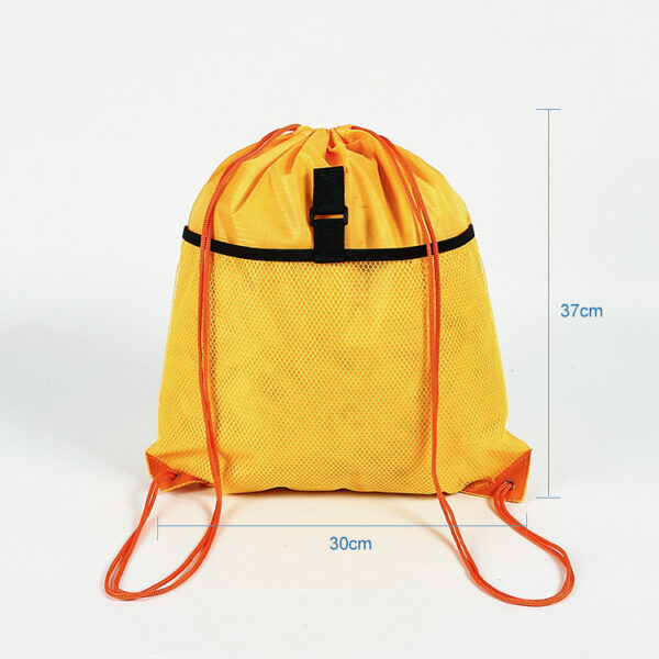 Large recycled polyester mesh backpack drawstring string bag - Image 2