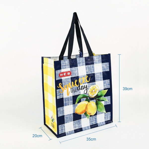 Eco friendly reusable PP woven grocery tote shopping bags - Image 3