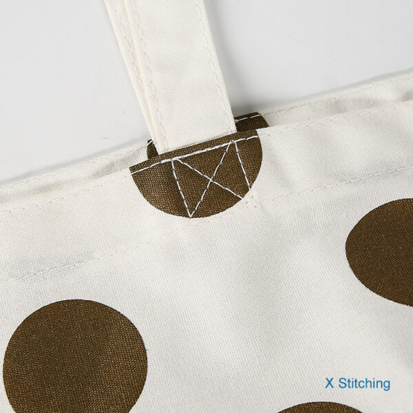 Wholesale custom logo dot recycled woman cotton canvas shopping tote bag - Image 5