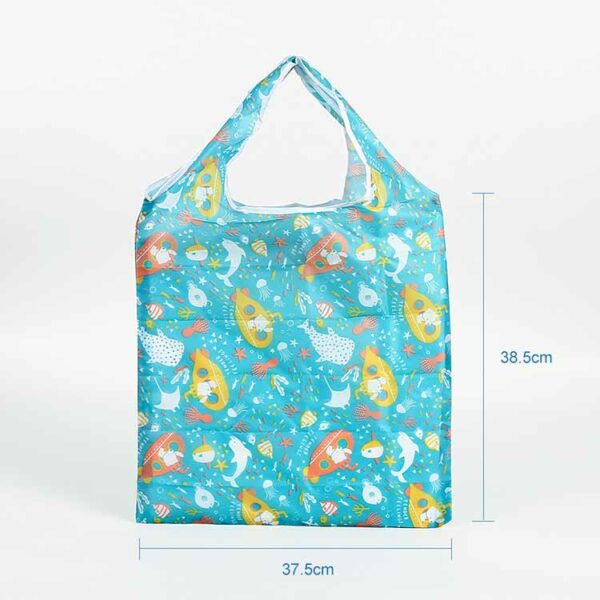 Reusable 190T PET foldable eco pocket shopping pouch bag - Image 3