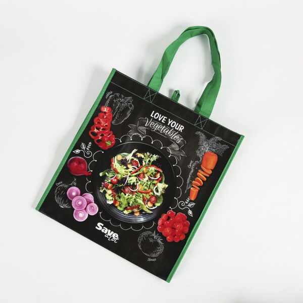 Custom printed vegetables small non woven bag with handle - Image 2