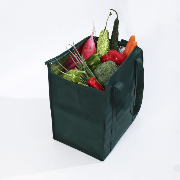 Wholesale high quality food fruit pp non woven cooler tote bag with zipper