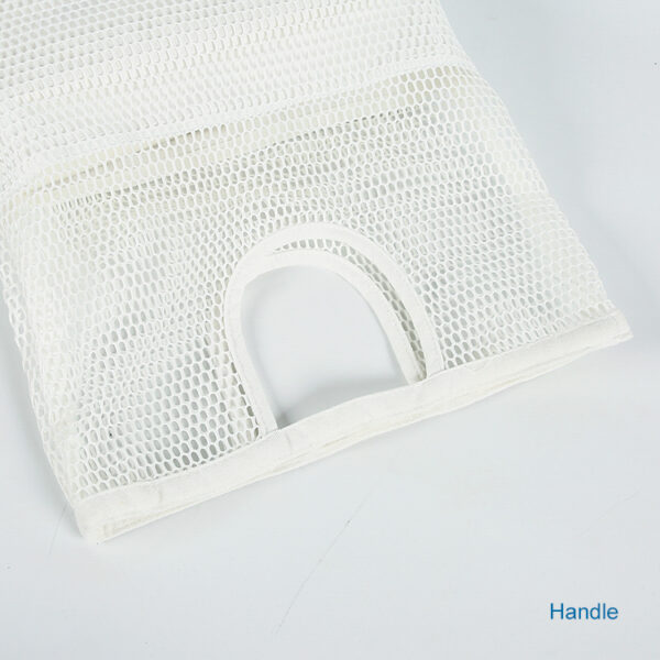 Wholesale Reusable eco friendly white canvas polyester mesh shopping tote bag - Image 2