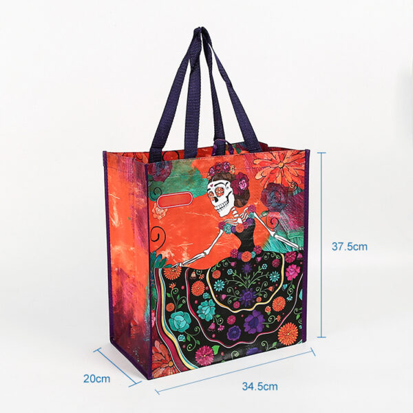 Eco friendly wholesale portable custom PP woven reusable grocery shopping bag - Image 2