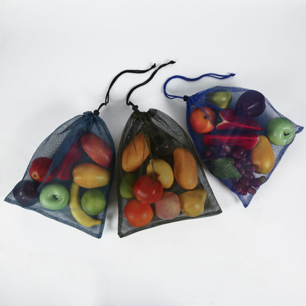 Factory color PET fruit vegetable mesh drawstring bag - Image 4