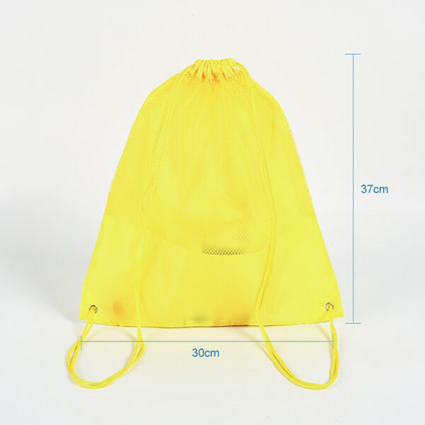 Factory directly selling yellow polyester mesh drawstring backpack bag - Image 2