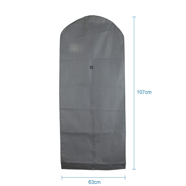 Grey dust proof washable non woven wedding dress clothes garment bag suit cover - Image 3