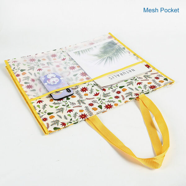 2023 designer women's white bags PP non woven  PET mesh beach tote bag - Image 4