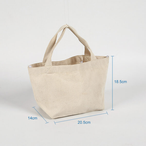 High quality plain blank eco friendly reusable gusset mini woman premium organic cotton canvas shopping tote bag - Image 2