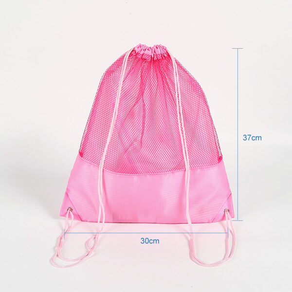 Colourful sports backpack recycled rpet mesh polyester drawstring bag for kids - Image 2