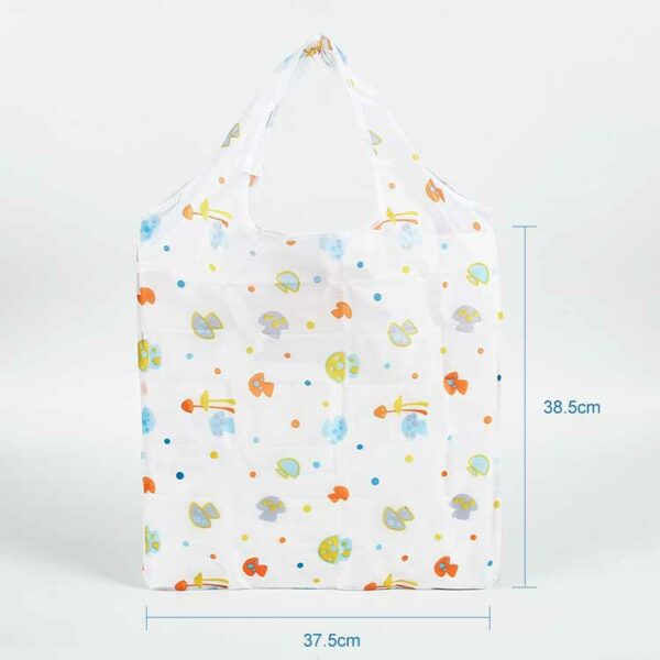 Reusable 190T PET pocket foldable eco tote shopping bag - Image 3