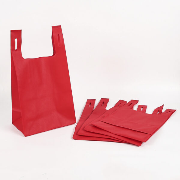 Custom high quality tote shopping nonwoven vest bags for groceries