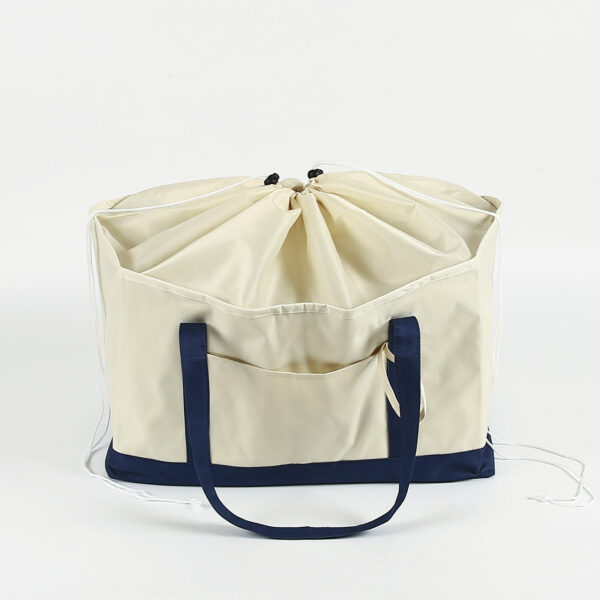 Jumbo recyclable PET packable tote beach bag with multipocket - Image 3