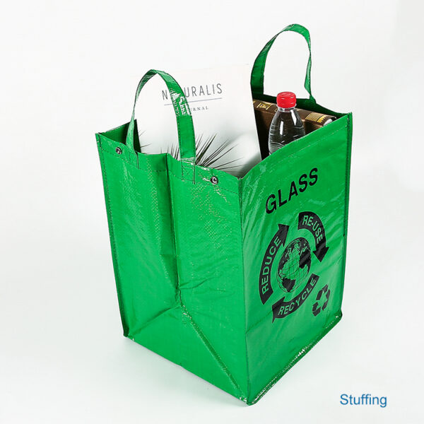 Wholesale portable geroverry green yellow pp woven customizable reusable shopping bag - Image 3