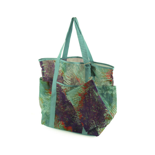 Custom printed multifunctional shopping net tote bag with side pocket