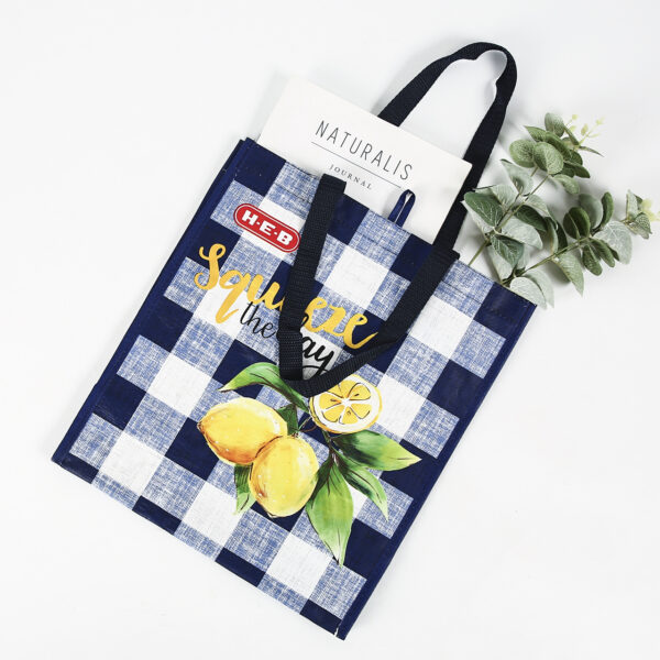 Eco friendly reusable PP woven grocery tote shopping bags - Image 2