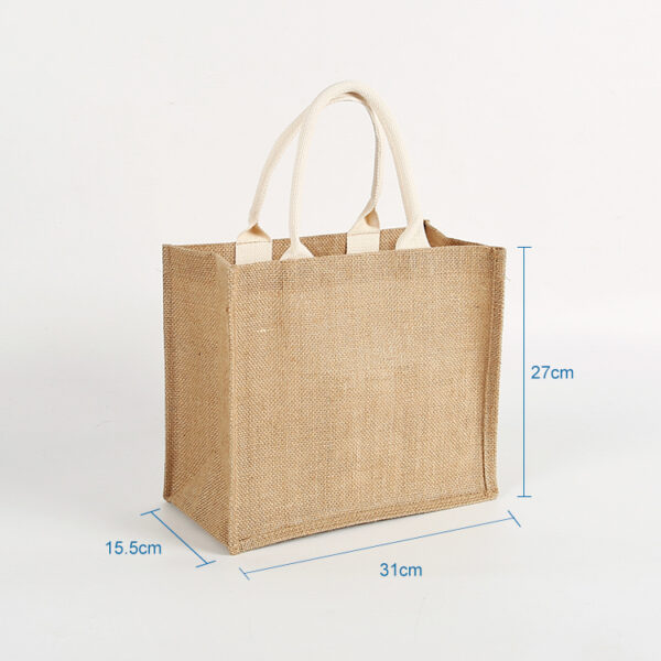 Eco friendly natural recycle vintage burlap cotton tote bag - Image 2