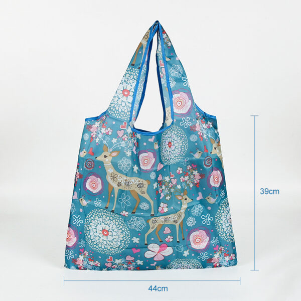 Eco friendly design 190T PET reusable flower high end custom printed tote bags for women - Image 3