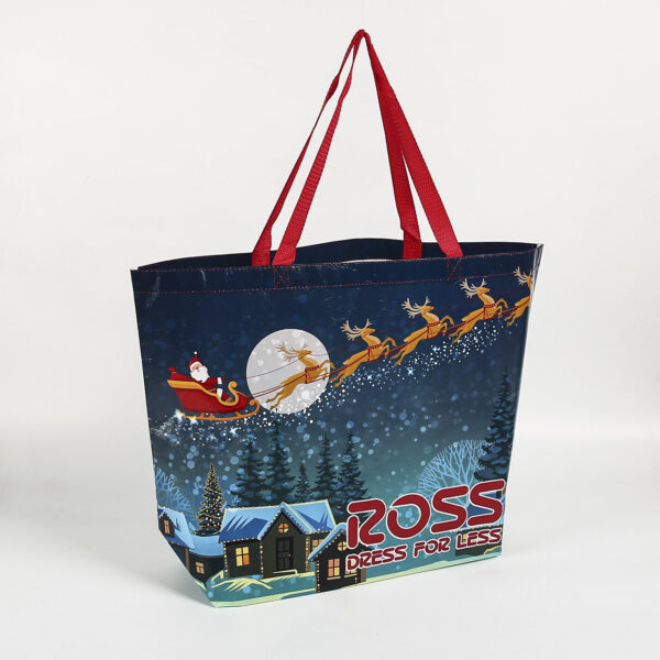 Customize ego friendly christmas print shopping bags for gift logo with handle