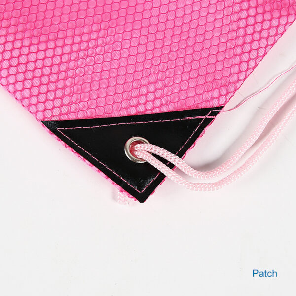 Wholesale eco friendly pink sport drawstring bag with mesh pocket - Image 6