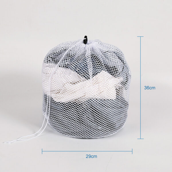 ECO travel foldable custom mesh laundry packaging bag with drawstring strap for hotels - Image 2