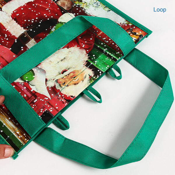 Wholesale custom print christmas PP nonwoven handle reusable shopping bag - Image 5