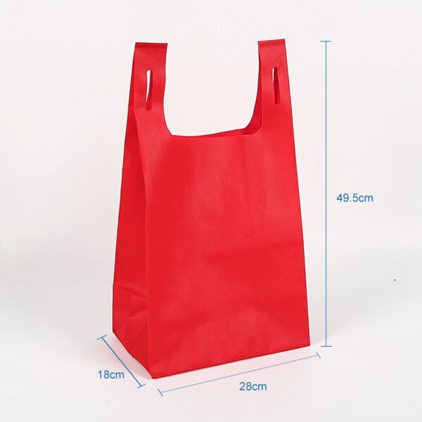 Custom high quality tote shopping nonwoven vest bags for groceries - Image 2