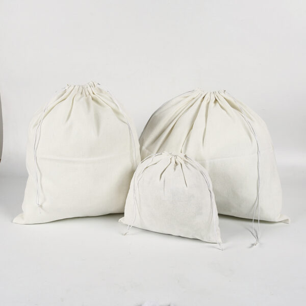 Custom size white small drawstring cotton dust bag - Image 5