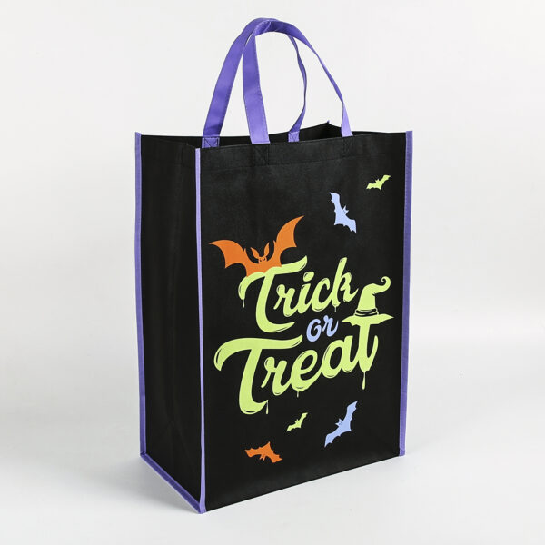 Halloween custom black double side reusable tote shopping gift bag