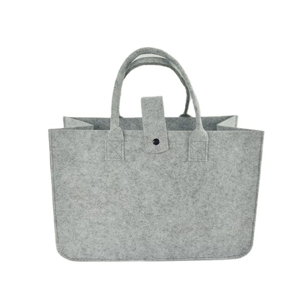 Wholesale customized large grey color women's fashion carry felt shopping tote bag with handles