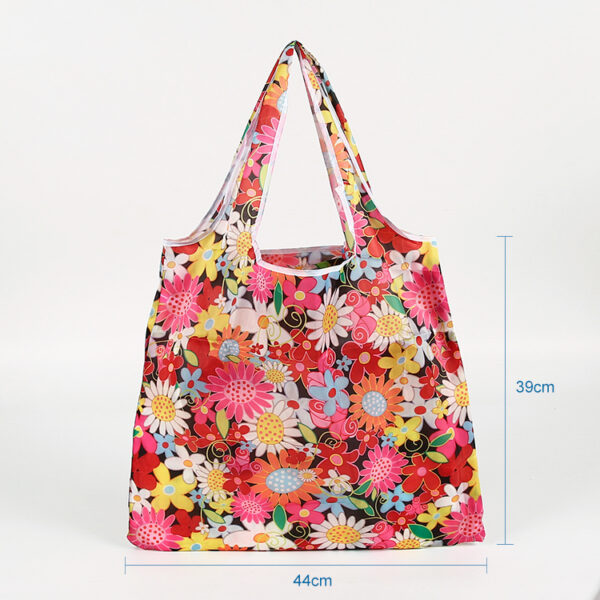 Eco friendly 190T PET foldable tote bag inside pockets for sublimation - Image 3