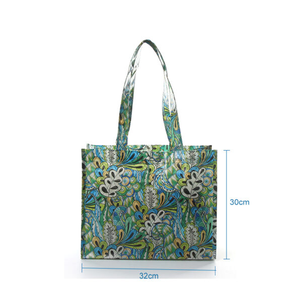 Wholesale fabric shopping fashion folding packable tote bag with handles and logo - Image 2