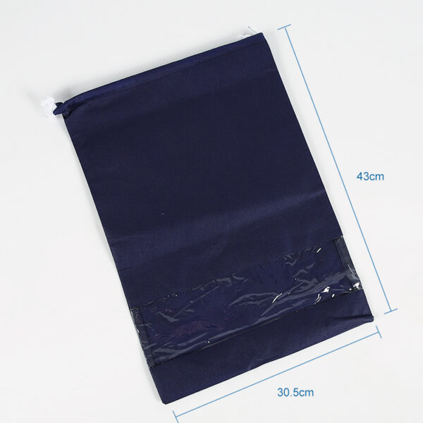 Custom black pp non woven packing drawstring shoe dust bag - Image 2