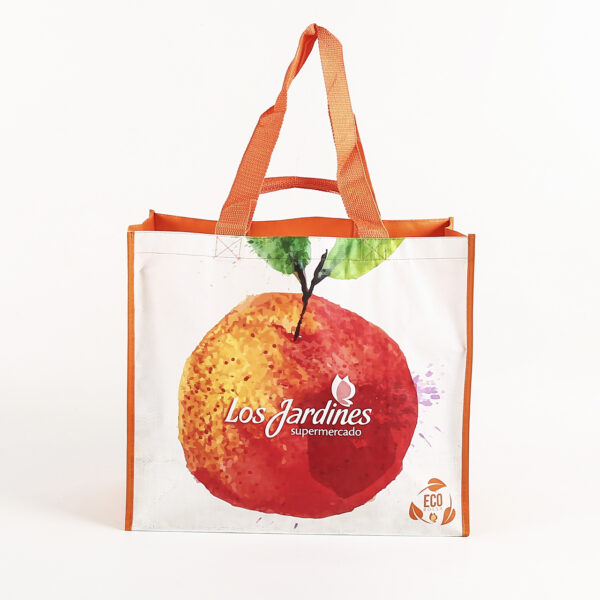 Eco friendly  custom printed PP woven grocery reusable tote bag